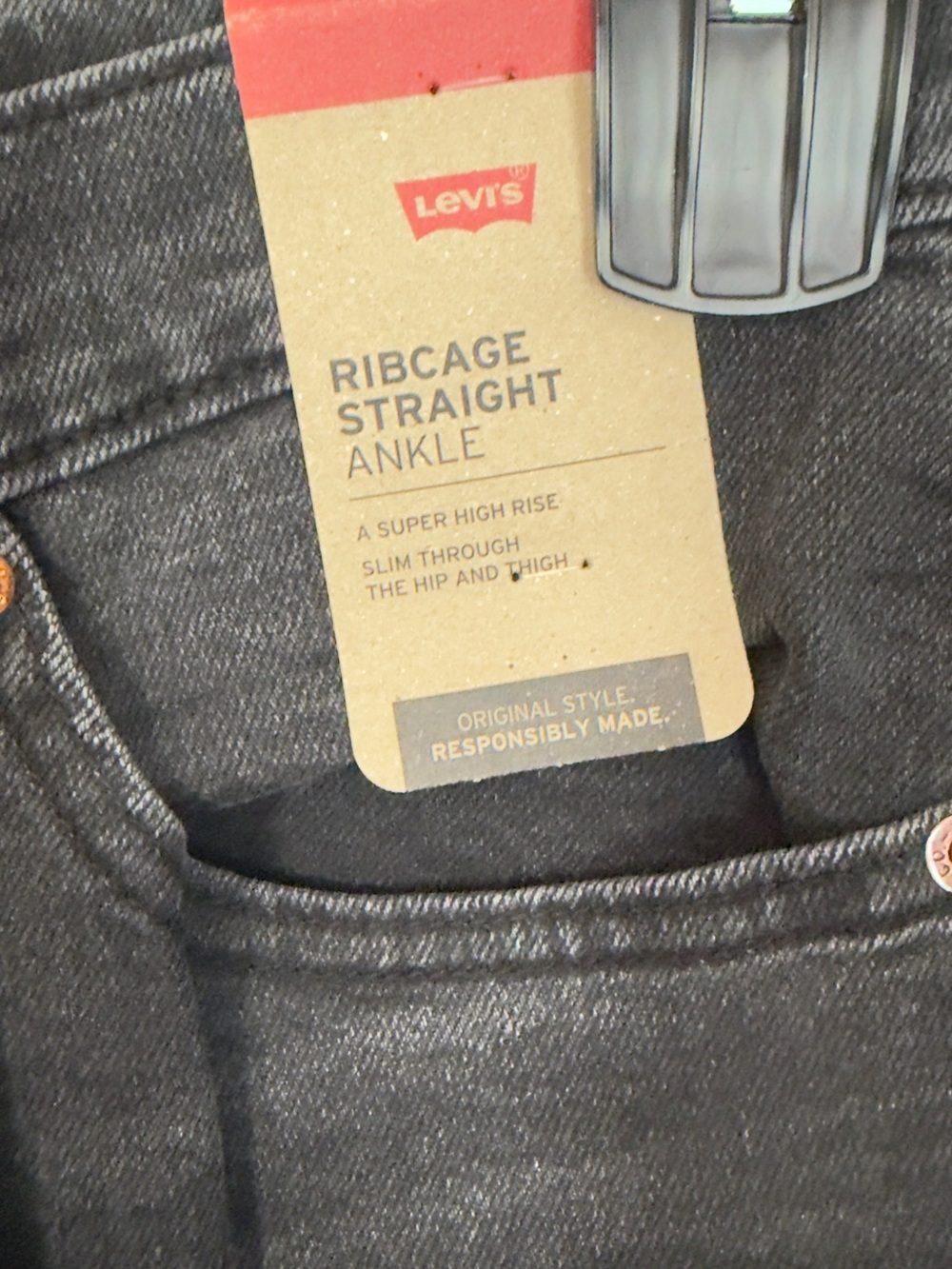 Levi's Black Ribcage Straight Ankle Jeans